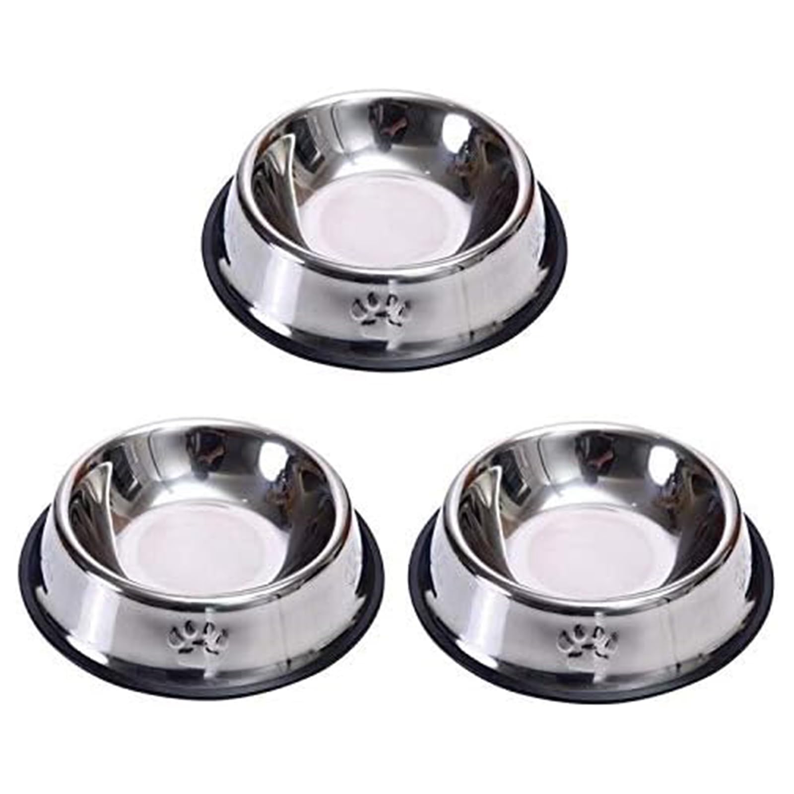 3 Pcs Stainless Steel Pet Bowls for Cats, Cat Bowl, Anti-slip Non-spill Cat Food Bowl, Dog Feeding Bowl for Cats Puppies Rabbits Small Pets