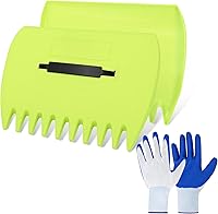 ChicRange Leaf Scoops Hand Rakes with Gloves - Lightweight Leaf Grabber Claws for Yard Work, Large Green Scoops for Leaves & Debris