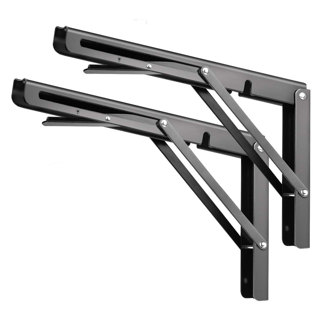 Buy 12 in Folding Shelf Brackets Black Stable Heavy Duty Collapsible