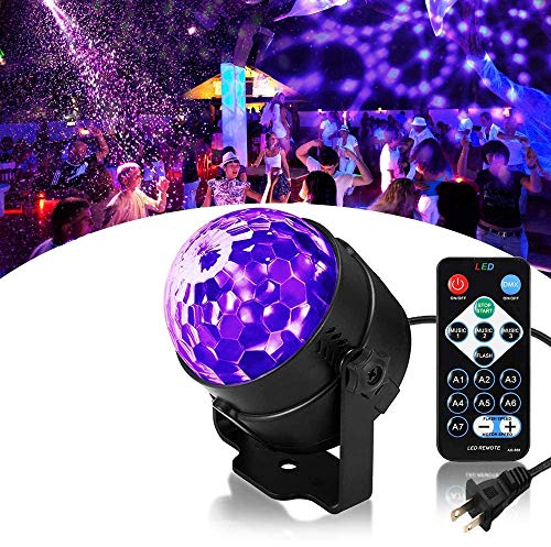 Back Light Strobe Disco Ball Party Lights DJ Lights Sound Activated Strobe Light Stage Lighting for House Party Nightclub Karaoke Dance Wedding Ballroom Halloween Event