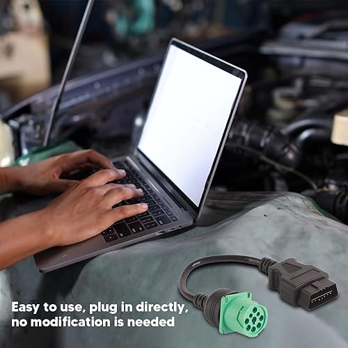 Miniatura 4 de Adaptador de cable de 9 pines a 16 pines 9 Pin a 16 Pin OBD2 Truck Diagnostic Scanner Cable Adapter for Diesel Engine Male Head