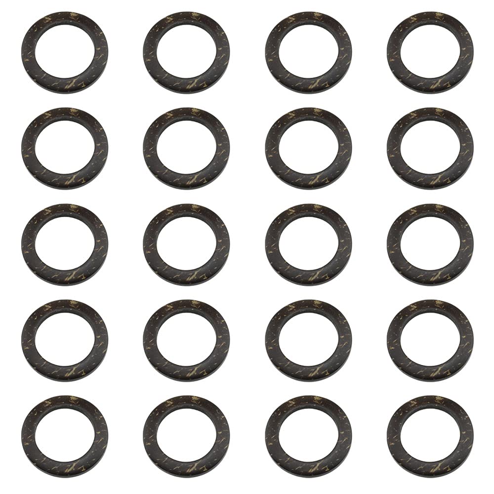 HAO PROHAO PRO 38mm Diameter Coconut Linking Rings Consistent Texture Unique Lightness Custom Styles Elegant Shiny Hoop Charms Quick Connectors Bronze 20 PCS for Earring Necklace Bracelet Making