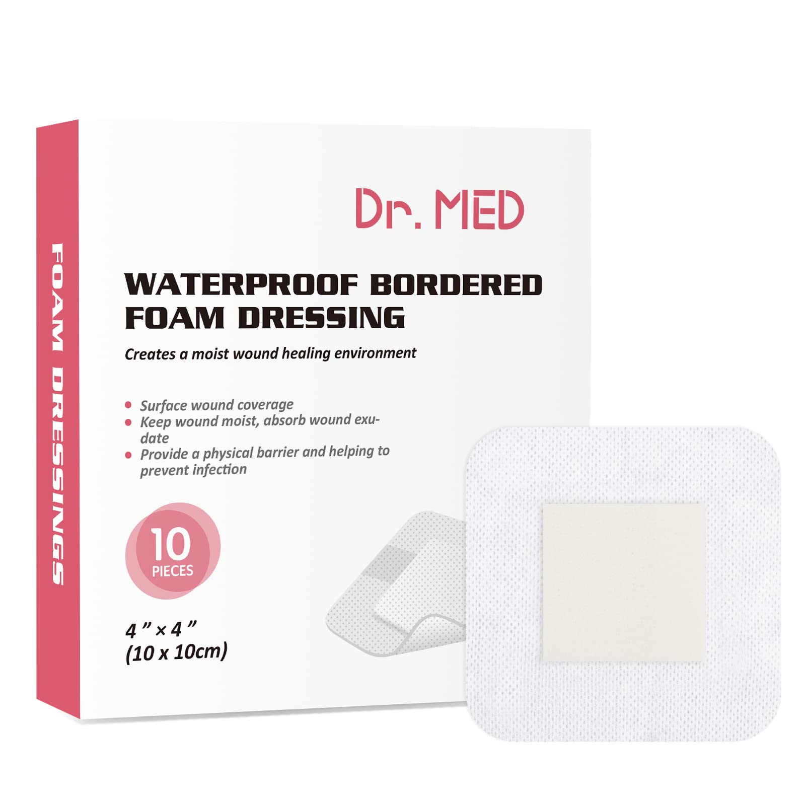 Buy Dr. Med Adhesive Foam Composite Wound Dressing, 4"X4" Waterproof