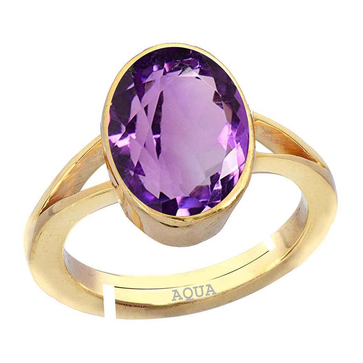 Amethyst/Kathela 3.25 Ratti to 10.25 Ratti or 3 Carat to 9.5 Carat Astrological Certified Natural Gemstone Panchdhatu/5 Metals Gold Plated Adjustable Ring for Men & Women - 3v-image-44