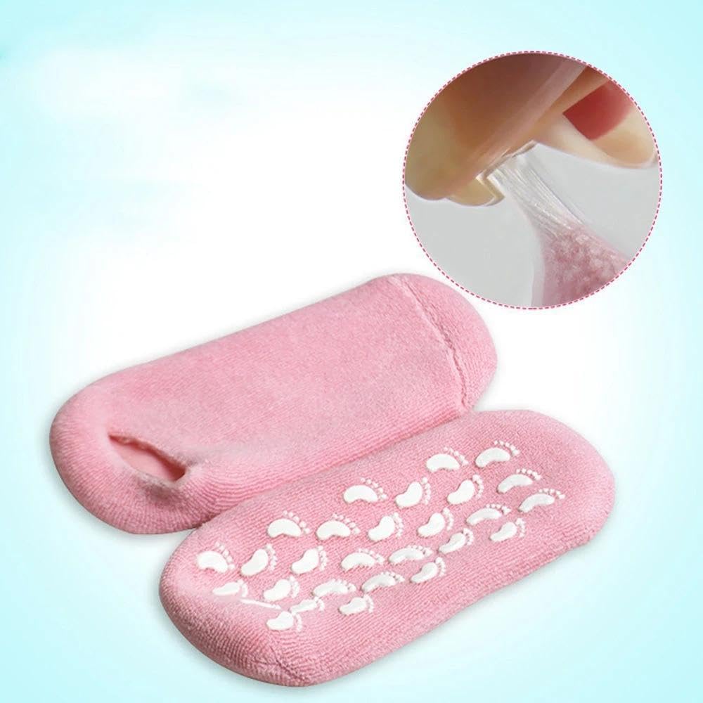 REDITEX Spa Gel Socks | Pink Moisturizing Socks for Feet | Comfortable Gel-Lined Foot Care Pack (1 Pair) 1