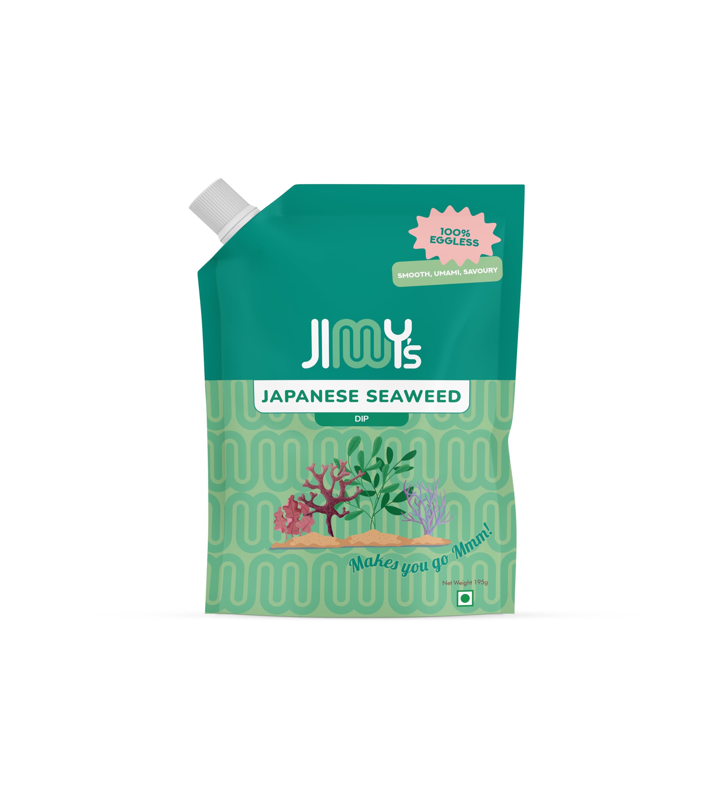 Jimmy’s Japnese Seaweed Dip | 100% Eggless | Creamy Umami Mayo with Real Nori | Perfect for Sushi, Wraps, Fries & Burgers | 195g