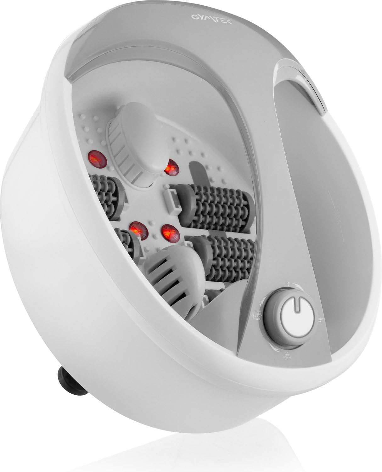 Gymtek® Fußbad, Fußsprudelbad, Fussbadewanne, Fußmassagegerät, Automatische Radmassage - Elektrisch, Infrarot - 3 Massagemodi - Fußmassage