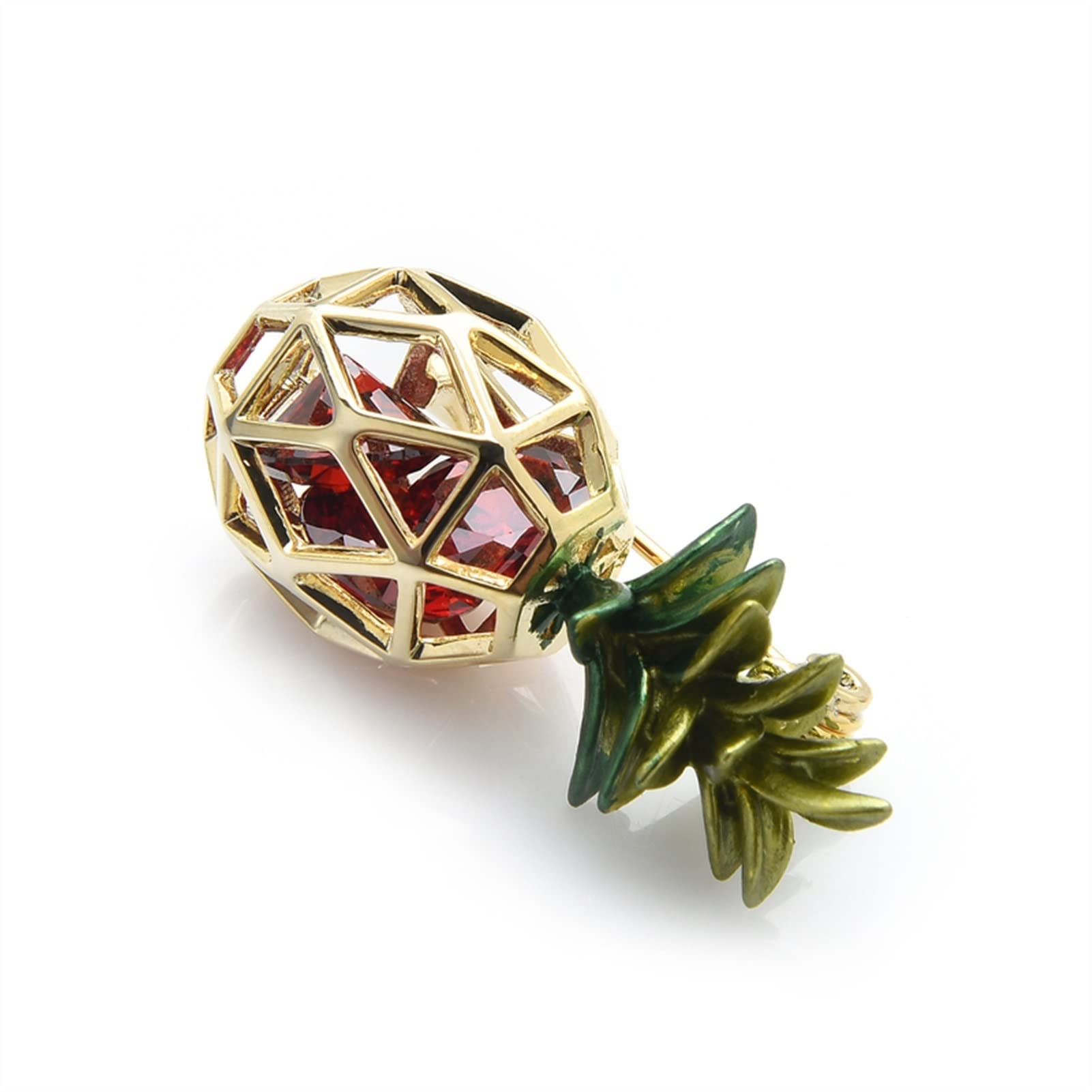 Broches para Mujer, Accesorios de Moda para Mujer, Broche de piña de Cristal, Broche de Fiesta de Fruta esmaltada para Mujer, Broche para Chaqueta, Abrigo, broc(Yellow Yellow)