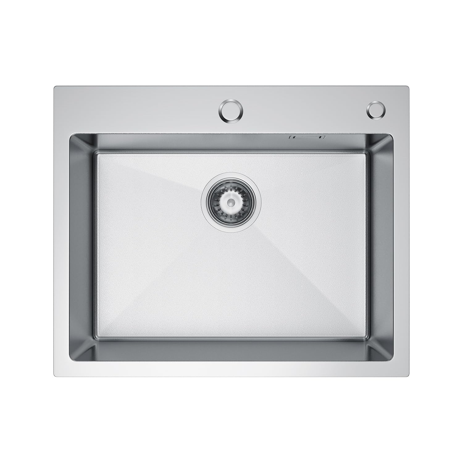 80 x 50 cm Fregadero doble de acero inoxidable, con 2 cuencas, orificio para grifo y juego de sifón, fregadero cocina 2 senos fregadero dos senos kitchen sink (acero inoxidable, 55 * 45)