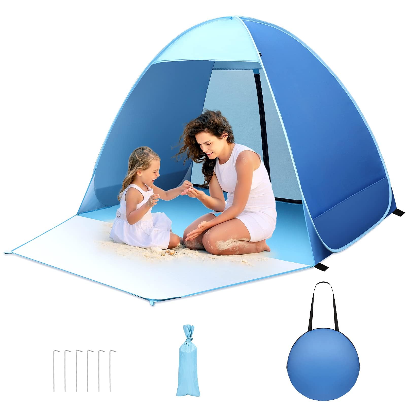 1 Personen Camping Zelt - Leicht Kuppel Campingzelt Rucksackzelt mit Anti Moskito Klarsicht Fenster Bildschirm 3000 mm Wasserdicht, Einfache Installation für Camping Outdoor Wandern