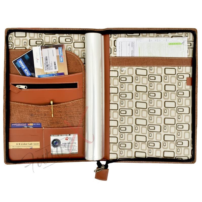 Image of FUTURE X 20 Leaf Multipurpose Leatherette Professional File Folders for Certificates, Documents Holder, Portfolio, Executive File Legal Size Documents Holder for Men and Women (3 Button B4 Size)