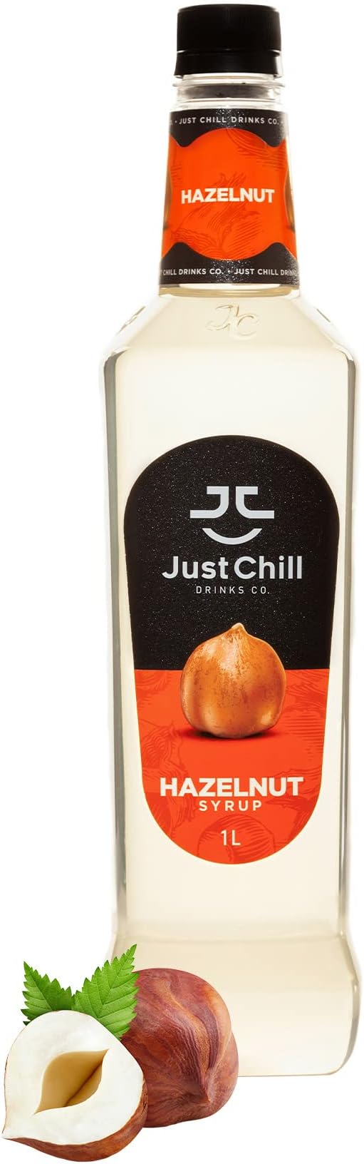 Just Chill Drinks Co. Hazelnut Coffee Syrup - 1 Litre Bottle- Enhance Beverages and Desserts with Traditional Hazelnut Flavor