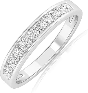 1 Carat t.w. LAB GROWN Princess Cut Diamond Wedding Band Ring (H-I Color VS2-SI1 Clarity)