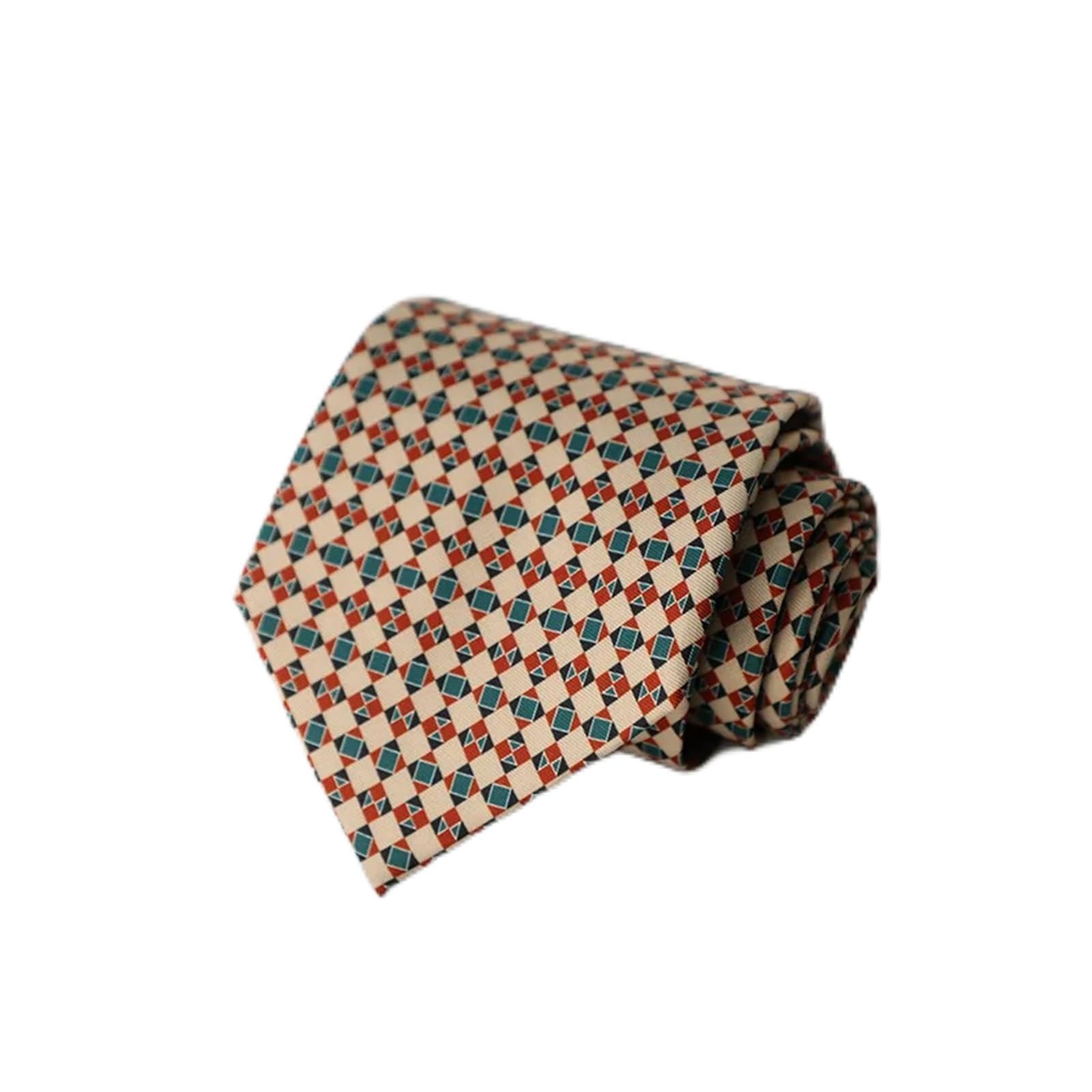Corbata De Hombre Retro 9 cm impreso simulación seda estilo callejero caballero corbata hombres verde oscuro azul claro