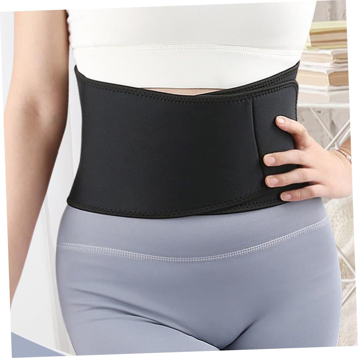 Happyyami Sports Waist Support Band for Women Comfortable Abdominal Belt for Running Yoga and Training Core Stability and Injury Prevention for Active Black