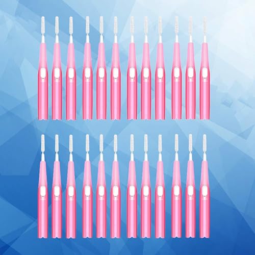 Miniatura 6 de EXCEART Cepillo interdental, cepillo interdental, cabeza de hilo dental, cepillo de higiene dental, herramienta de limpieza dental (rosa, 0.024 in)