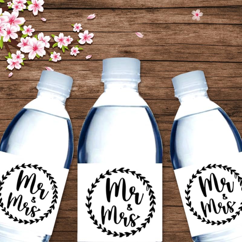36PCS Mr. and Mrs. Water Bottle Sticker Labels Wedding Party Supplies Bridal Shower Decorations