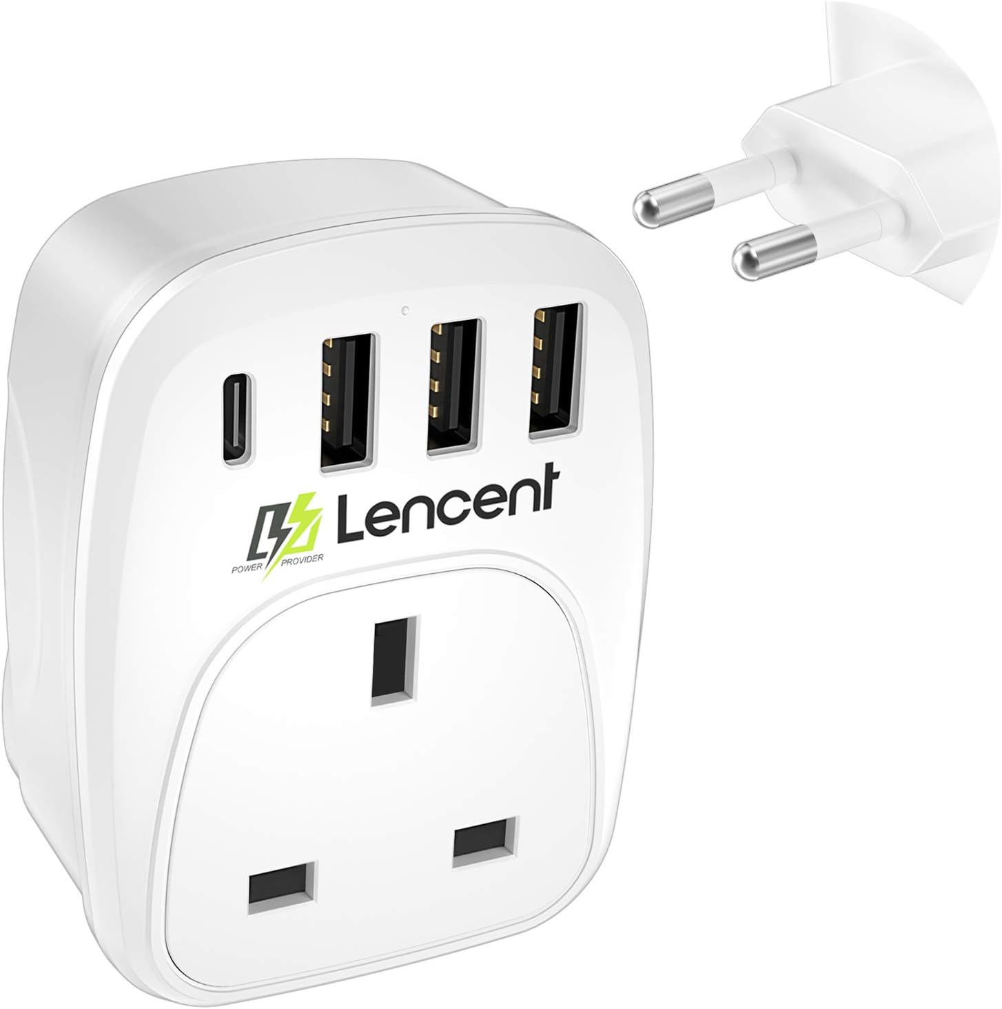 Lencent UK to EU Euro Europe Plug Adapter,European Travel Adapter with
