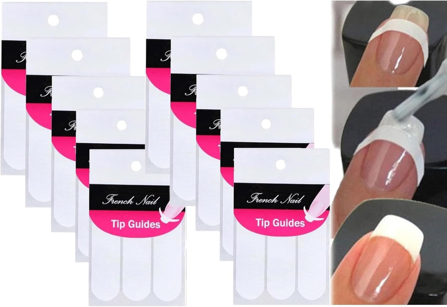 Elzhan White Nail Sticker, 480 Pcs Manicure Nail Art Tips Form Guide Sticker Edge Tape Diy Stencil Tool Stickers And Decals