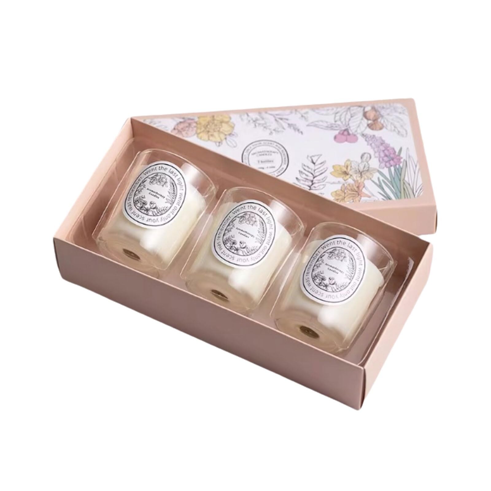 Compacto Velas en tarro de cristal, juego de velas perfumadas cilíndricas, vela de soja Natural reutilizable for vacaciones en casa, relajación y Spa, 3 uds. no es picante
