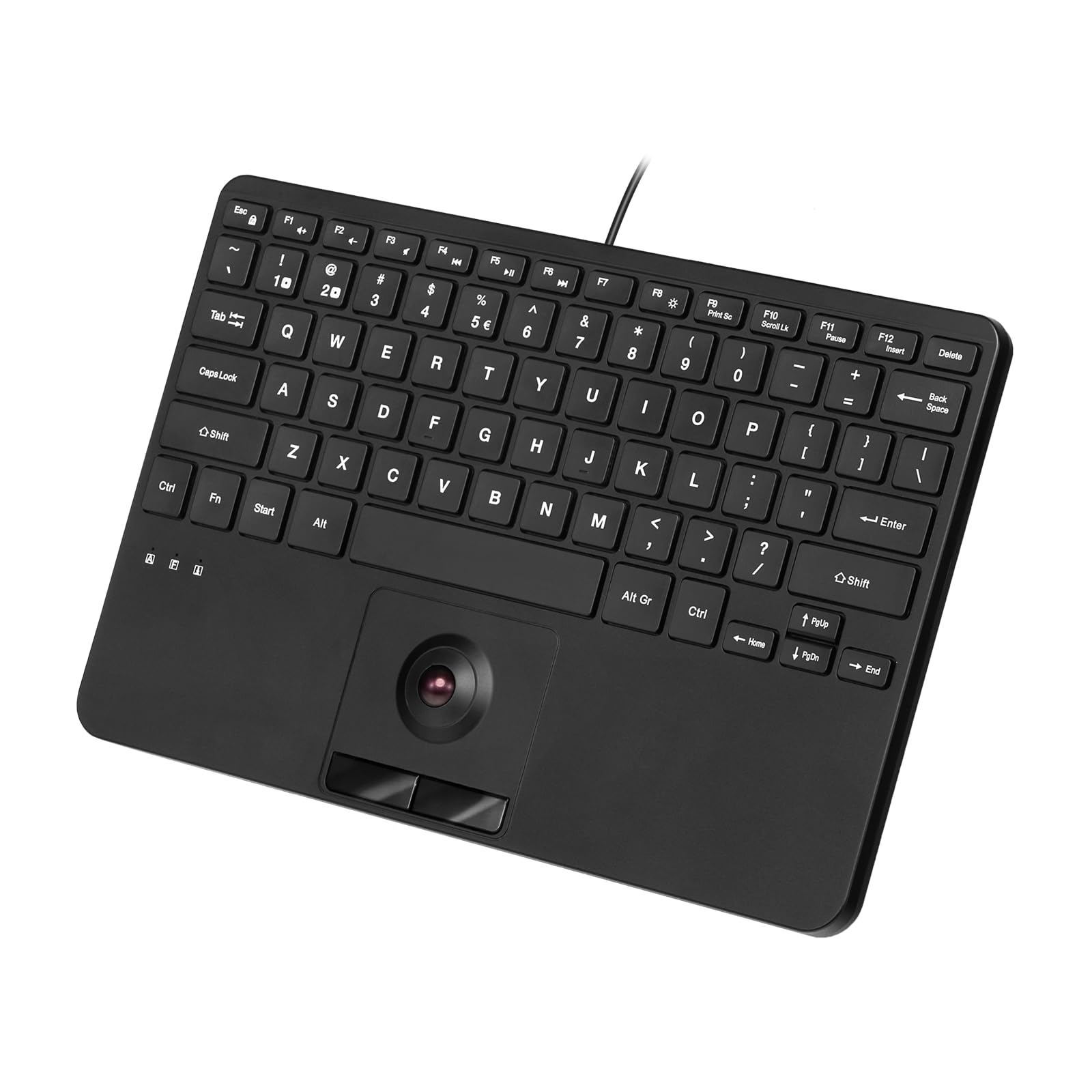 Perixx Tastatur mit Trackball - Kompakt, kabelgebunden, US English, Backlit