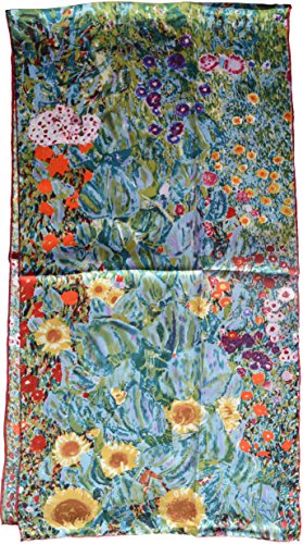 Van Gogh and Claude Monets Paintings, Fashion Silk Scarf Premium Shawl Wrap Art (Van Gogh - Starry Night)2