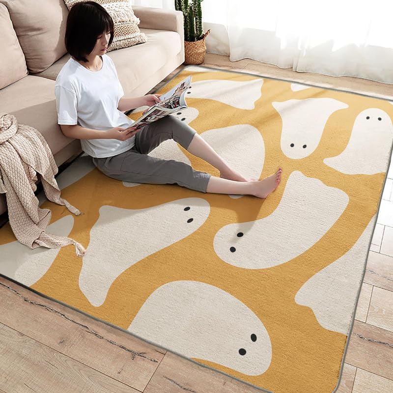Miniatura 4 de Alfombras fantasmas para dormitorio, sala de estar, alfombra de Halloween linda de 3 x 4, lavable, antideslizante, suave, alfombra de pelo bajo,