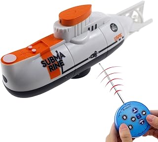 Tipmant RC Submarine Toy Remote Control Boat Ship Electric Dive for Fish Tank Water Tub Kids Birthday Gift (White)