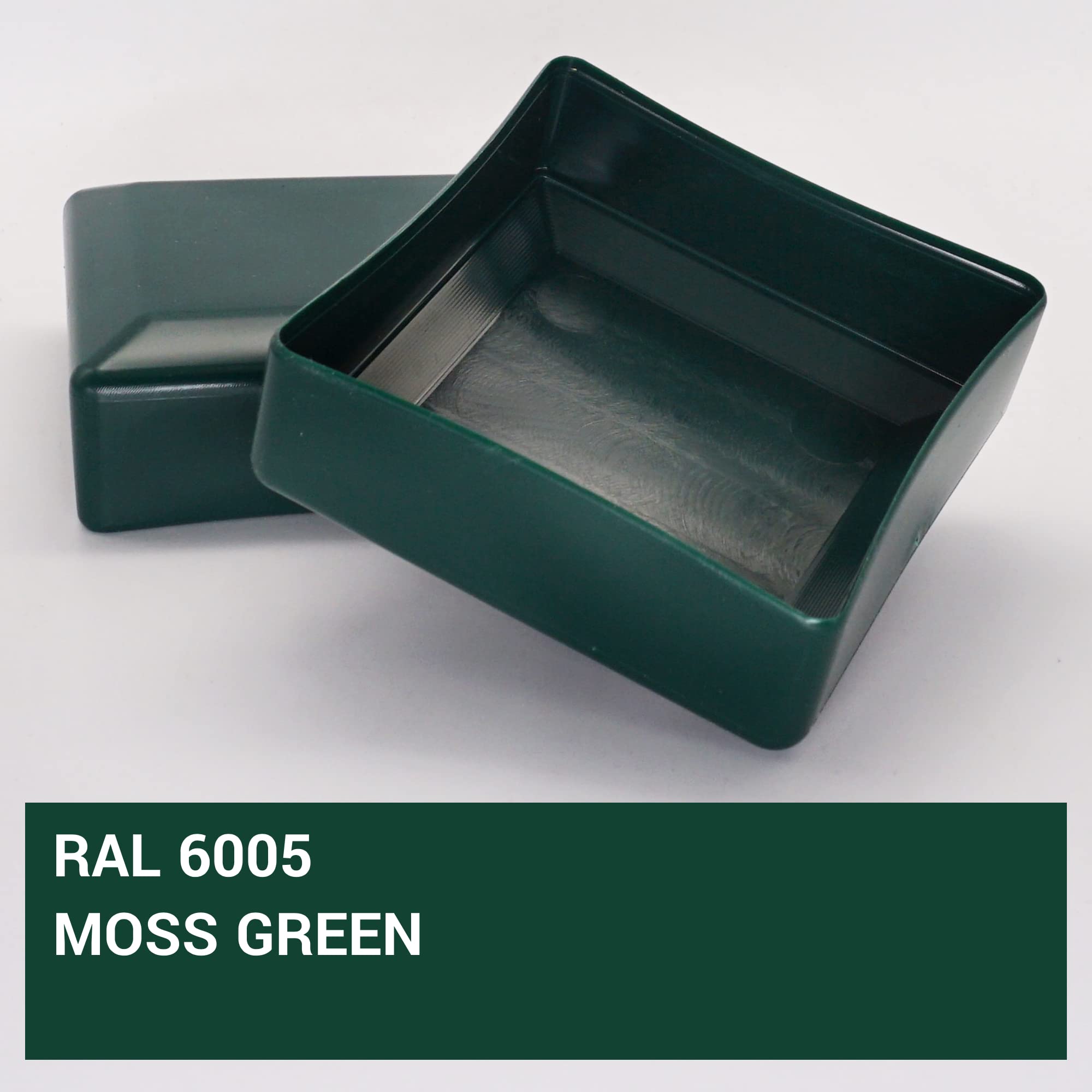 SKIR'CO (2 pcs) Fence Post Caps, Square 100 x 100 mm Green Plastic Caps for Fence Posts Moss Green RAL 6005 Colour - Image 3