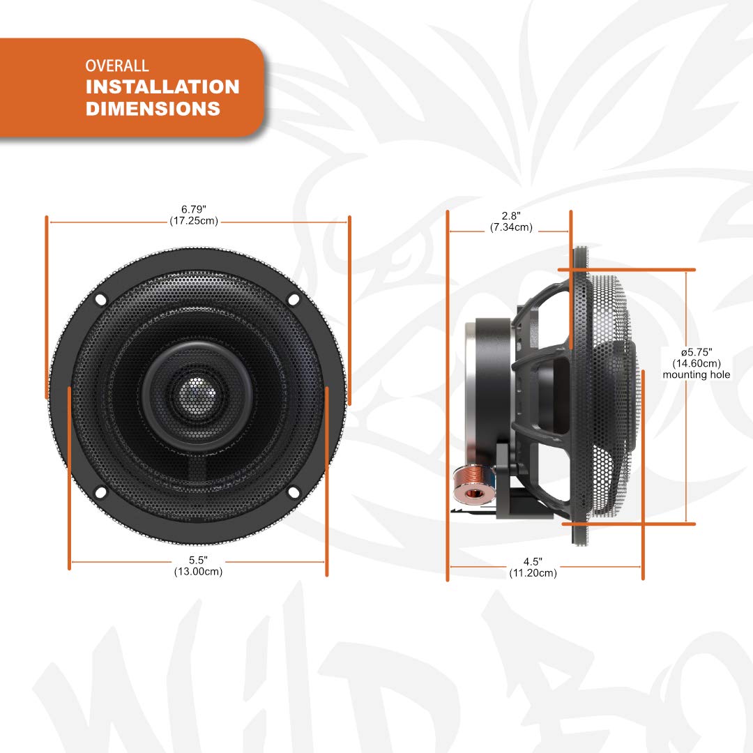 Wild Boar Audio WBA Whole HOG KIT with 900 Watts RMS 6 Channel Amplifier System, Lower Adaptors, 6.5