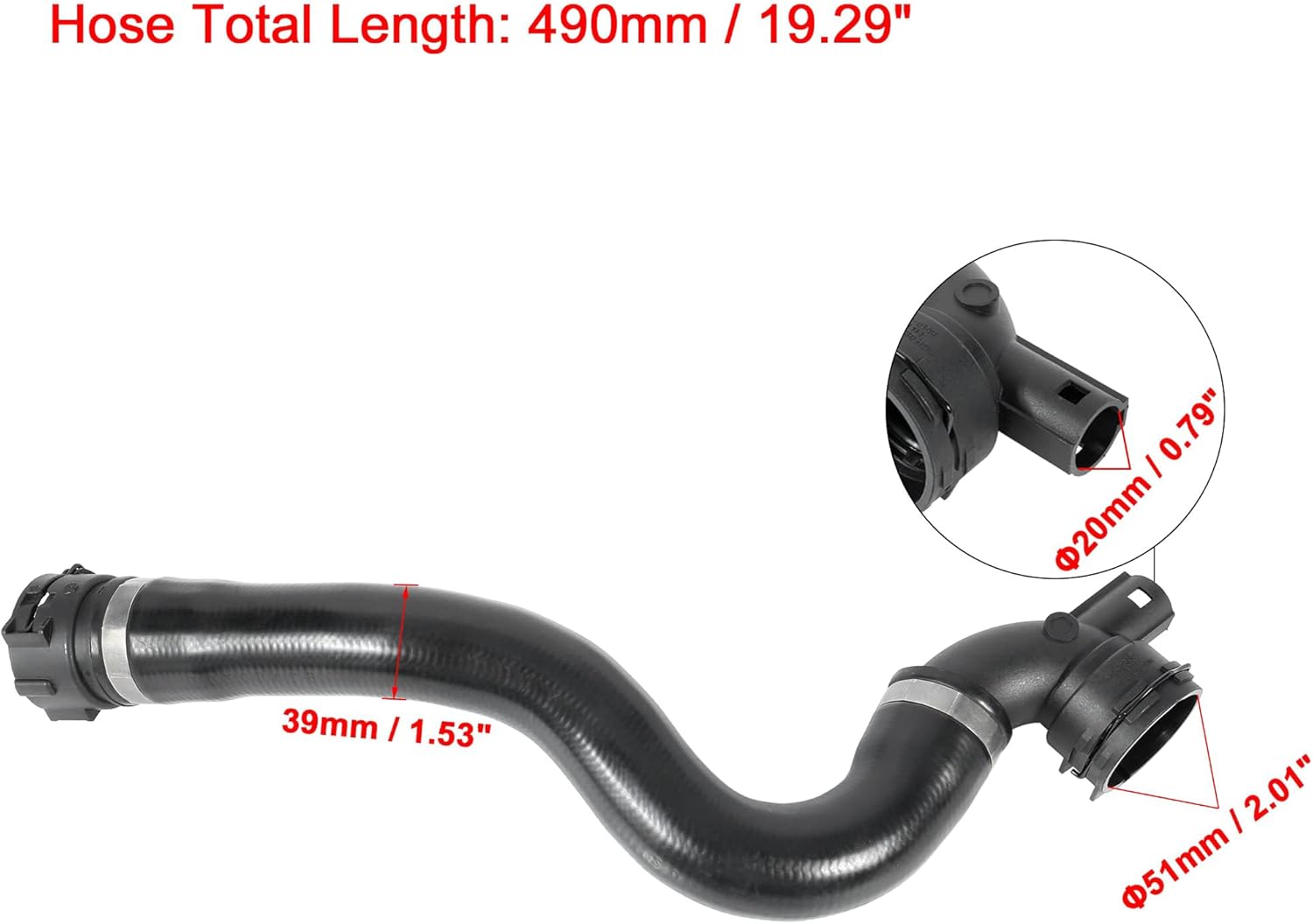 Radiator Hose Coolant Water Hose from Expansion Tank 17127531769 for BMW 1' E88 2006-2013 Coolant Hose