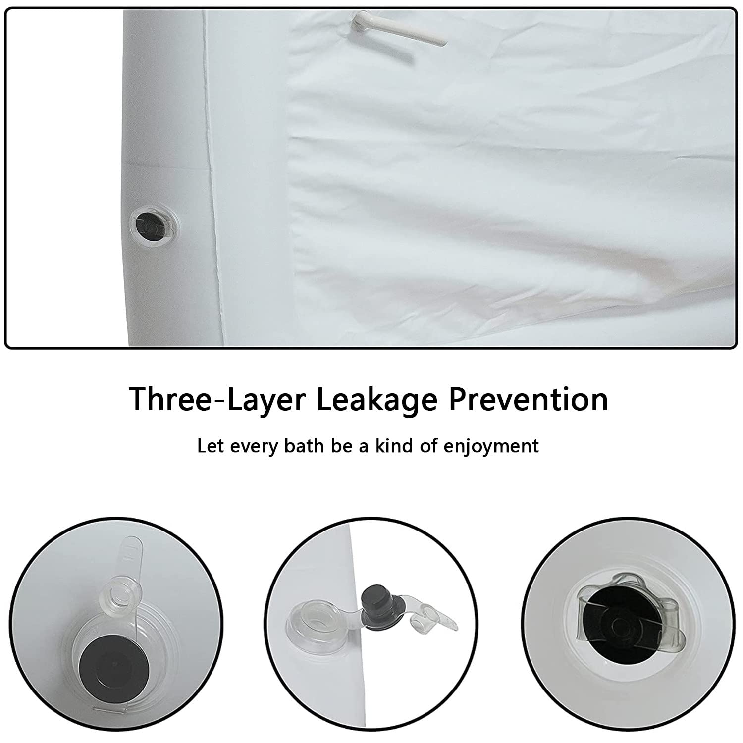Kit Vasca Doccia Gonfiabile con Pompa ad Aria elettrica, Vasca da Bagno in PVC per Adulti con Sacca d'Acqua da Bagno a Letto, ausilio per Anziani, disabili, Anziani, pazienti