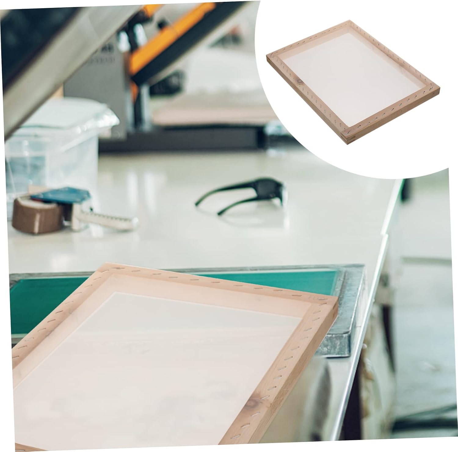 Silk Screen Printing Frame for DIY Fabric Patterns, Wood, 25x35