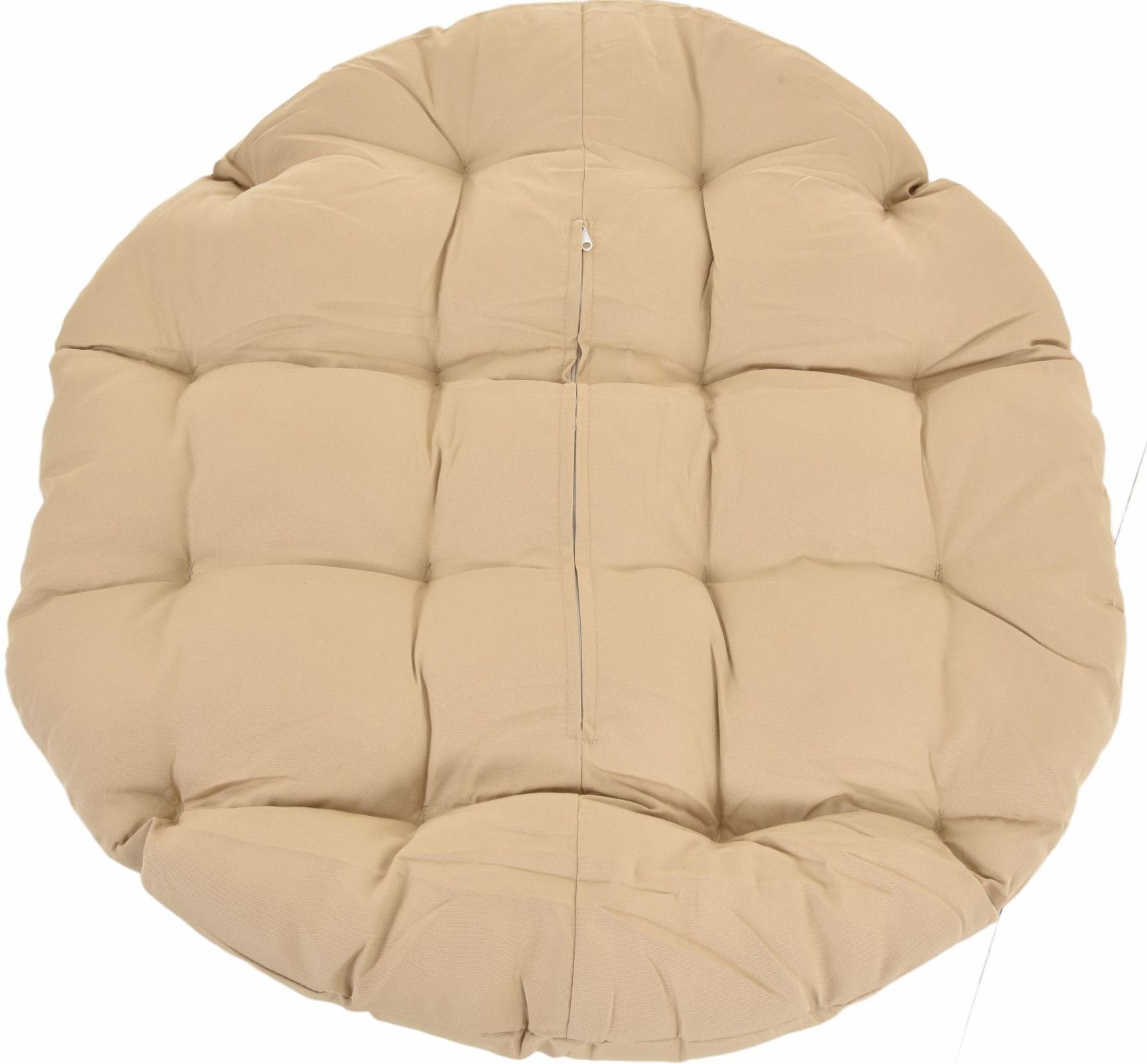 Outdoor Papasan Garten Drehsessel wetterfest mit Polster Garten Sitzschale Rattansessel drehbar (Sand, Papasan drehbar)