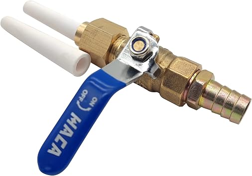 Ceramic Sandblasting Gun Assembly Nozzle Tip 1/8" ID 2Pcs Nozzles | Brass Ball Valve and Connector 2Pcs Grinding Nozzle Tip Replacement,Valve Type Sandblaster Gun Blue