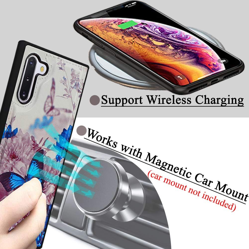 Mefon Galaxy Note 10 Wallet Case Detachable, Wireless Charging Compatible, Durable Slim, Magnetic Detachable Flip Cover Leather Folio Phone Cases for Samsung Galaxy Note 10 5G 6.3" (Butterfly 1)