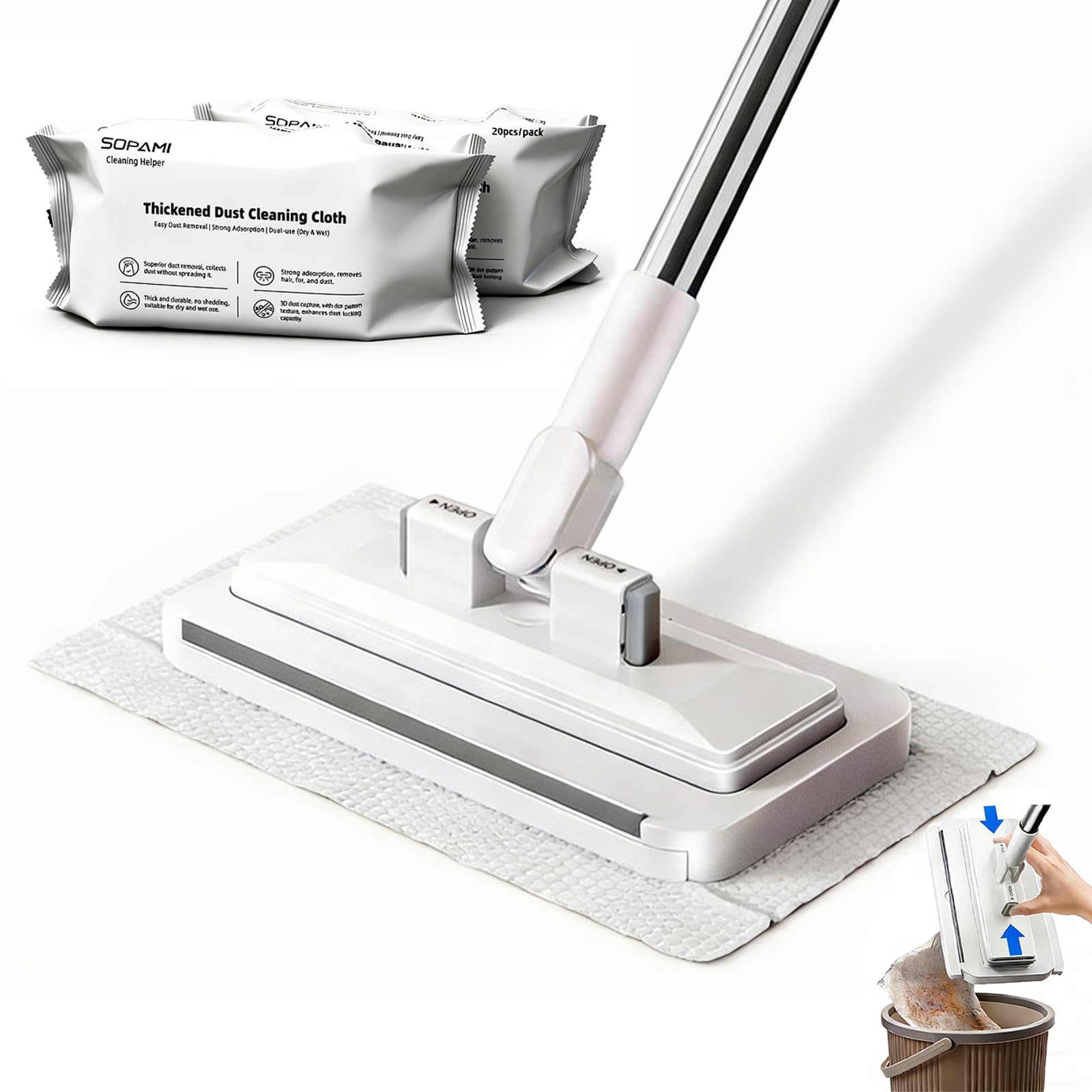 Amazon.com: SOPAMI Snap Grip Mini Mop & Sweep Wall Cleaner for