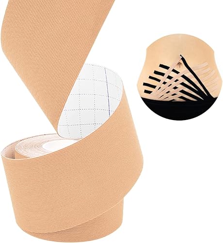 Cinta científica de kinesiología de fibra de rayón de algodón, 16 pies de largo x 2 pulgadas de ancho, cinta atlética sin látex diseñada para