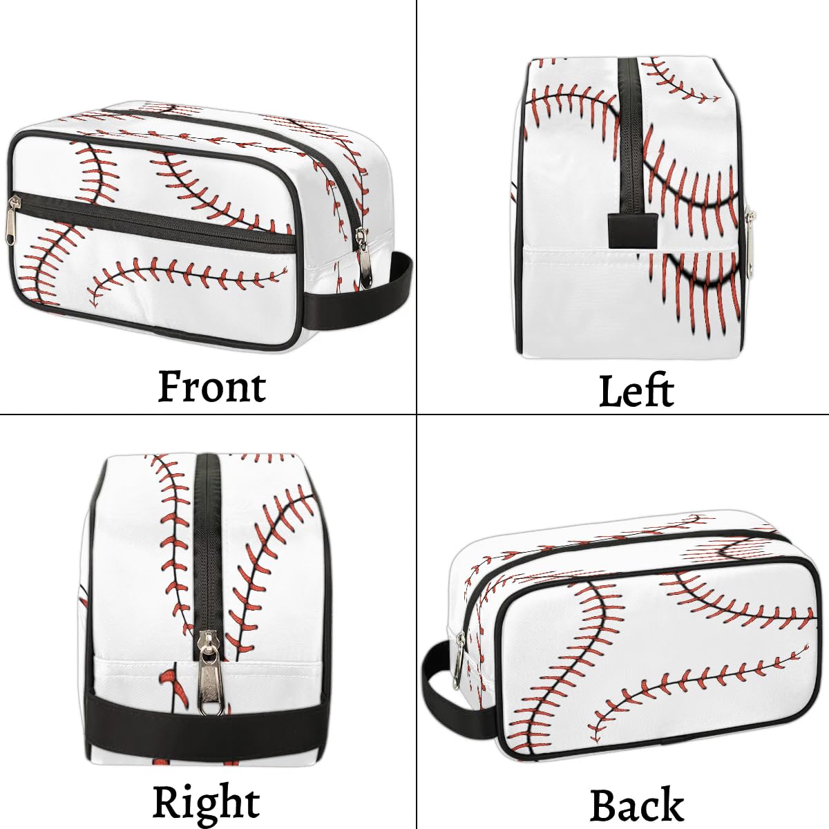 Neceser de viaje para niños, impermeable, para colgar, bolsa de lavado con gran capacidad para viajes, deportes, ducha, blanco (White Baseball), Béisbol blanco
