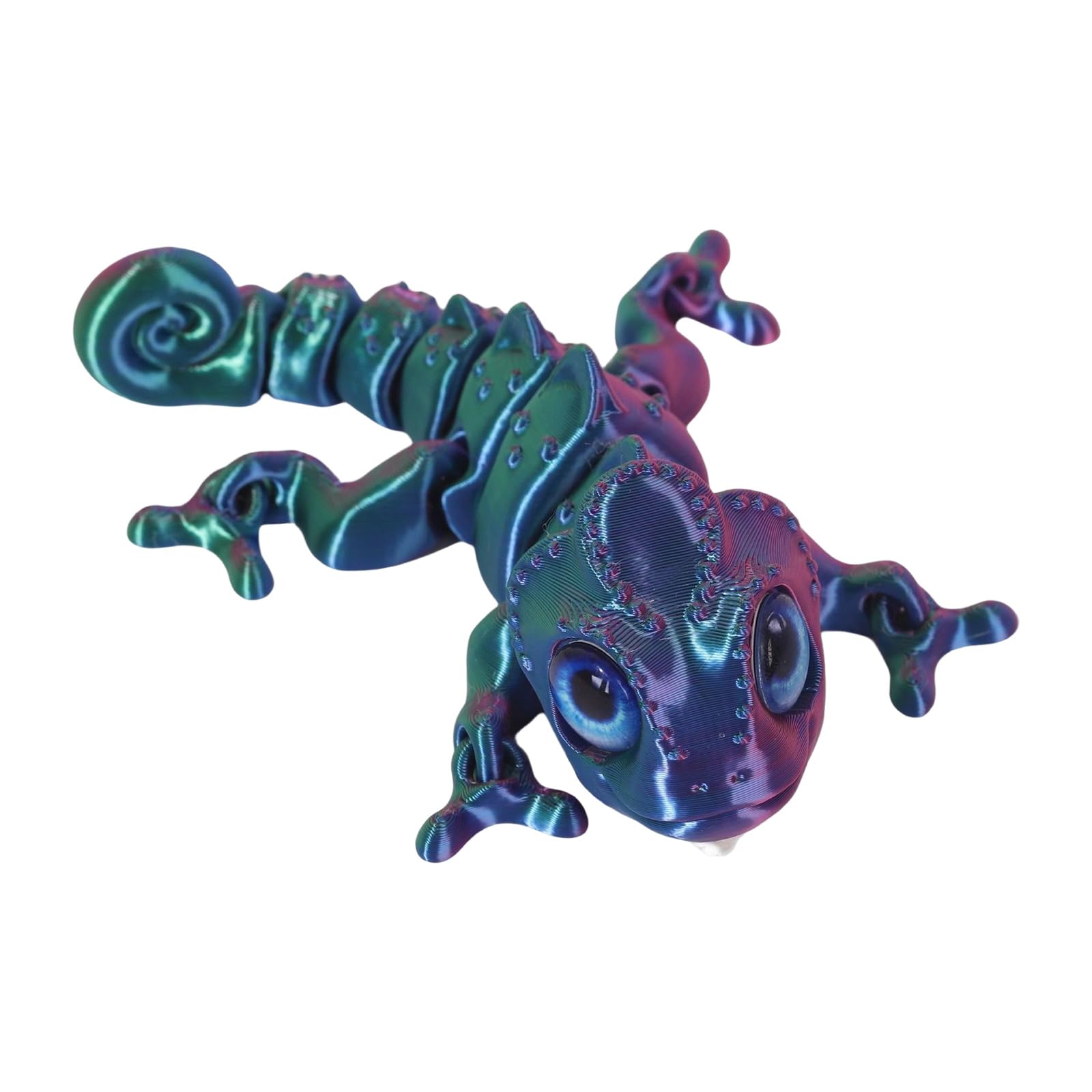 ljhnba Miniature Gradients Color Reptiles Statue Articulated Joints Decoration Compact Desk Decors