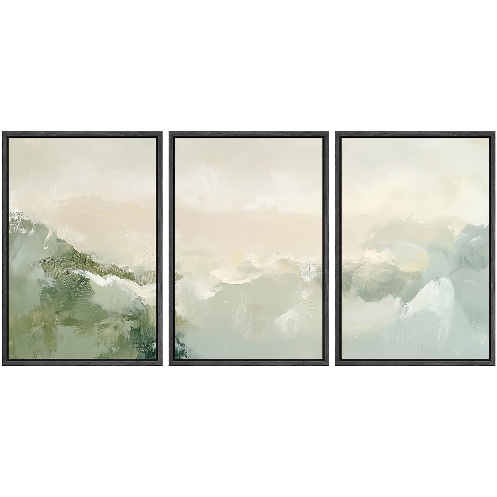 SIGNWIN Framed Canvas Print Wall Art Set Coastal Serenity Abstract Seaside Illustrations Modern Art Decorative Rustic Calm/Zen for Living Room, Bedroom, Office - 24"x36"x3 Natural — view 64