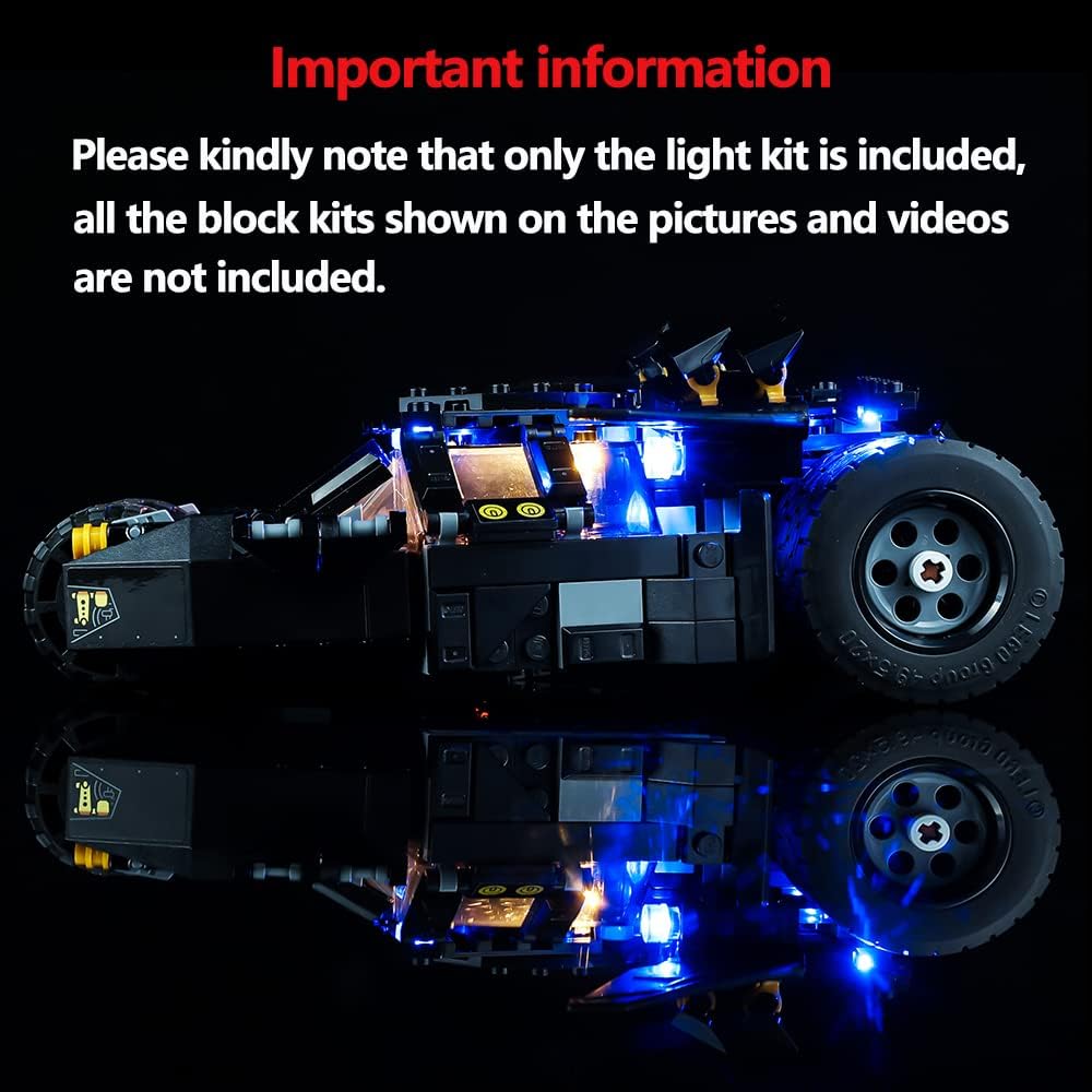 Kyglaring LED Lighting Kit Compatible with Lego DC Batman Batmobile Tumbler: Scarecrow Showdown 76239 Building Kit - Not Include The Model