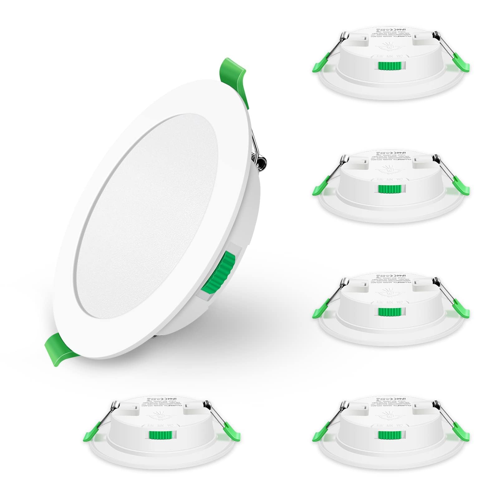 ALUSSO 6 Faretti LED da Incasso, 7W 580Lm Faretti da incasso ultra sottili Dimmerabile, Bianco Caldo 3000K Bianco Neutro 4000K Bianco Freddo 6500K Orientabili, Faretti da Bagno per Cucina, Soggiorno