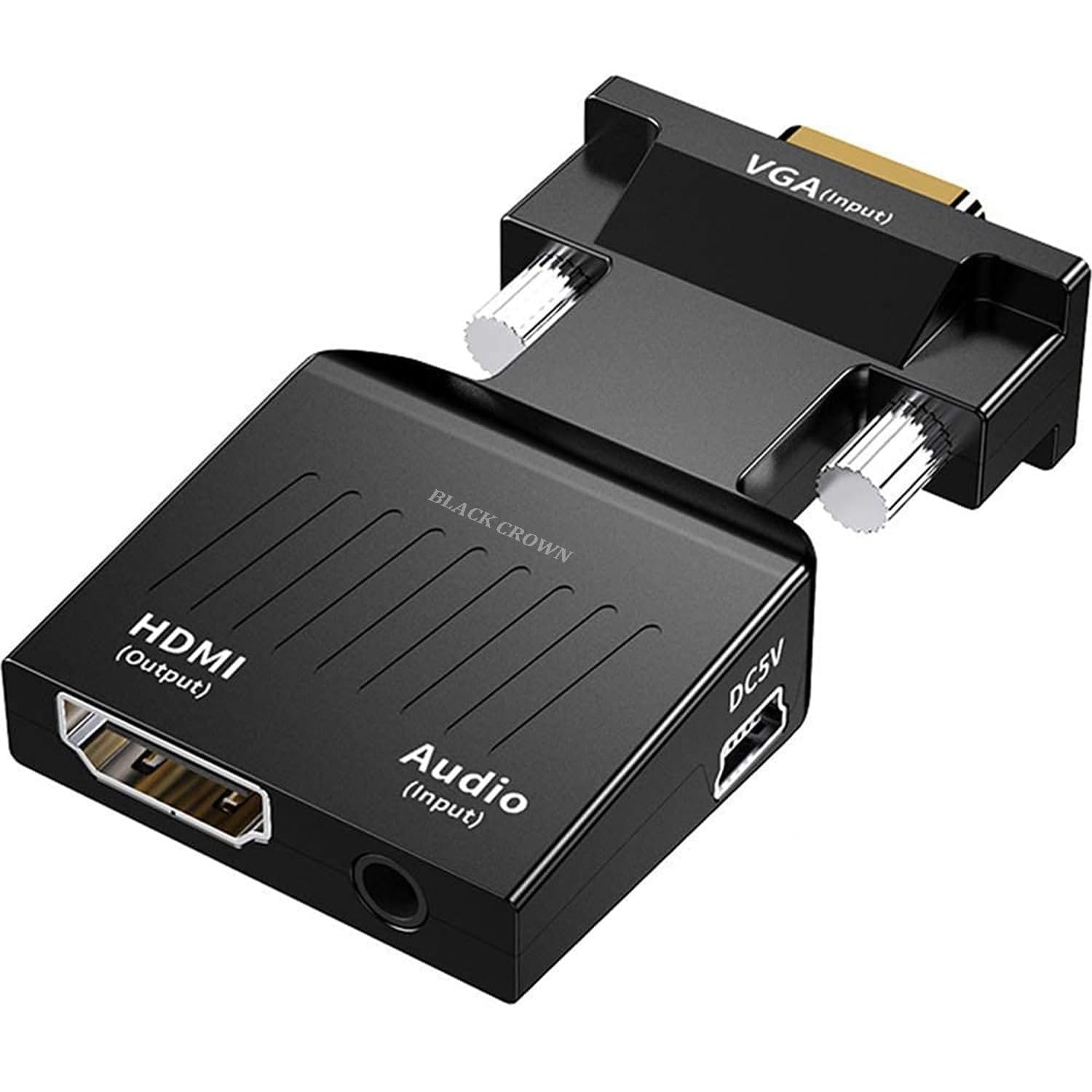 BLACK CROWN VGA to HDMI Adapter with 3.5 mm Audio Cable, 1080P VGA to HDMI Converter, 15 pin Male to HDTV Female Compatible Laptop Adapter for TV Projector Monitor (Pack of 1)-picture-11