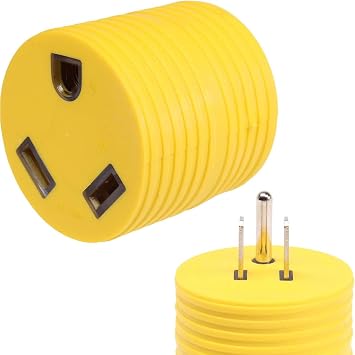 15A to 30A RV Power Adapter 110V, Heavy Duty 5-15P to TT-30R Generator Adapter, Flame Retardant PVC Housing with Ergonomic Grip, for Camper, Caravan, Trailer, and Outdoor Power Supply