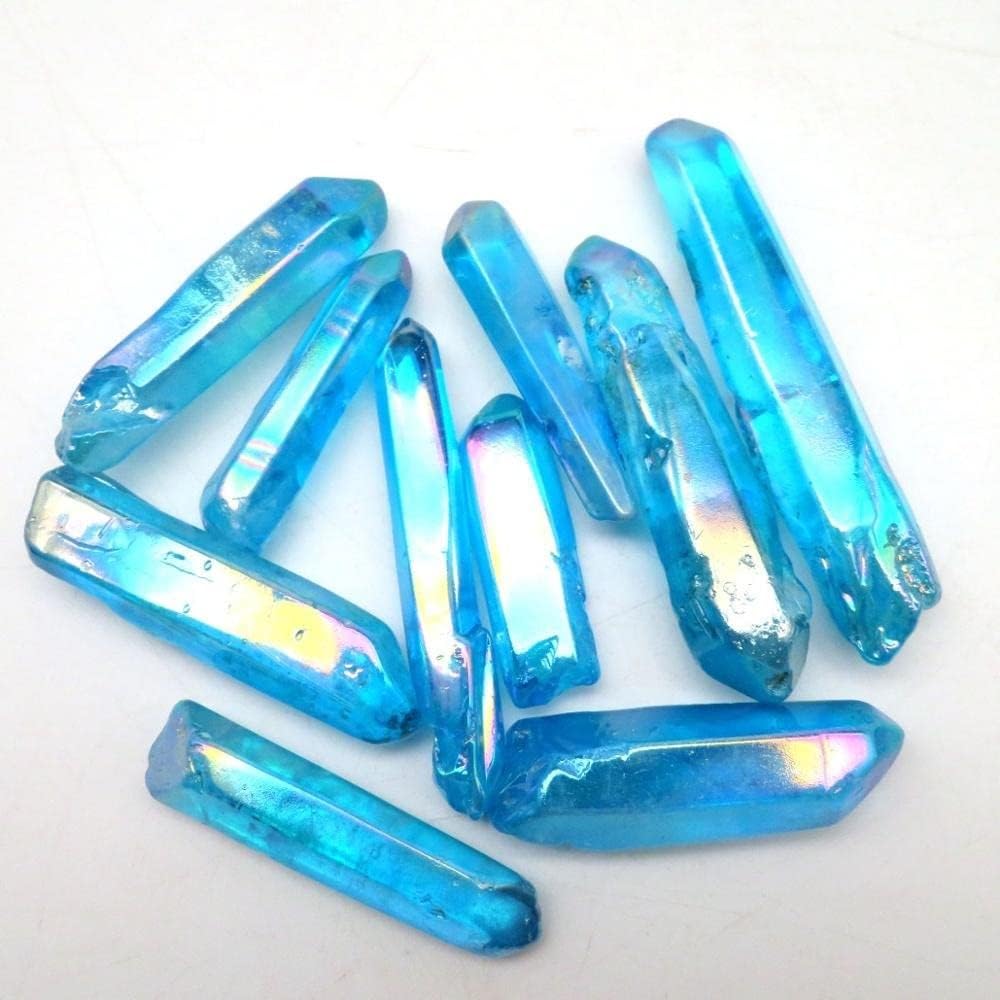 Meditation Home Natural Crystal Blue Angel Reiki Quartz Dot Wand Home Decor Pack of 1 (Size : 8-9cm)