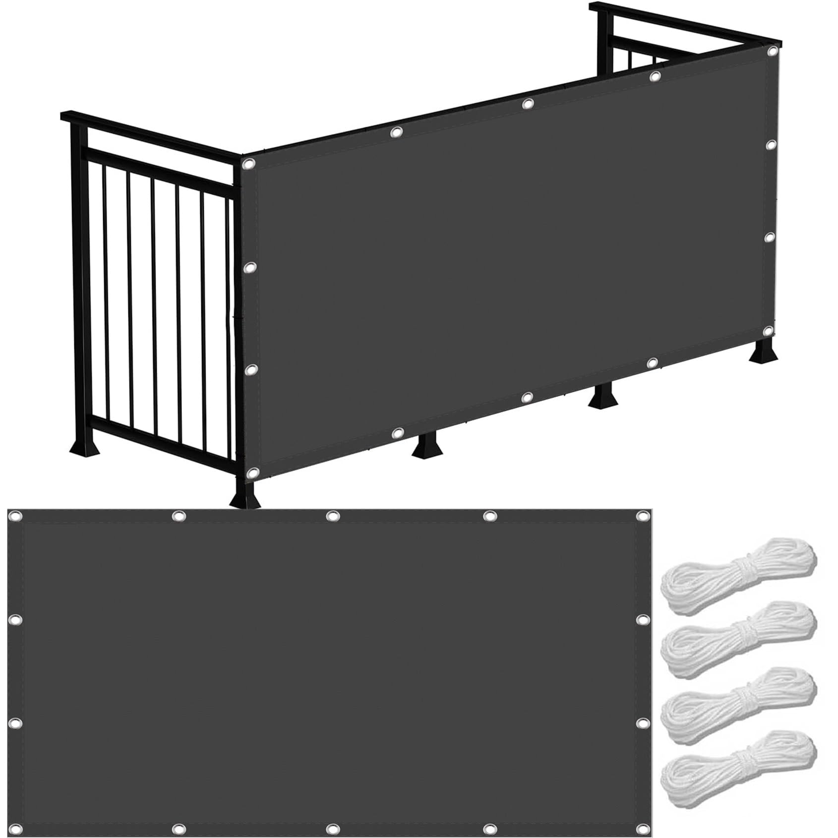 Filet d'ombrage gris foncé 110x340 cm pour pergola et terrasse anti-UV