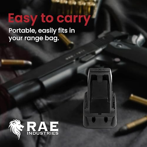 Miniatura 4 de RAEIND - Cargador de velocidad universal para pistolas de doble pila de 0.354 in, cargador de velocidad de cargador (negro, 2 unidades)