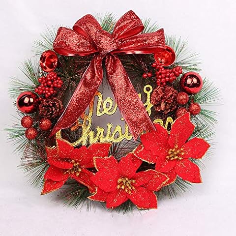 SSPalu Christmas Wreath Hanging Decor Door Wall Garlandfor Xmas Party Ornament Decors Cover