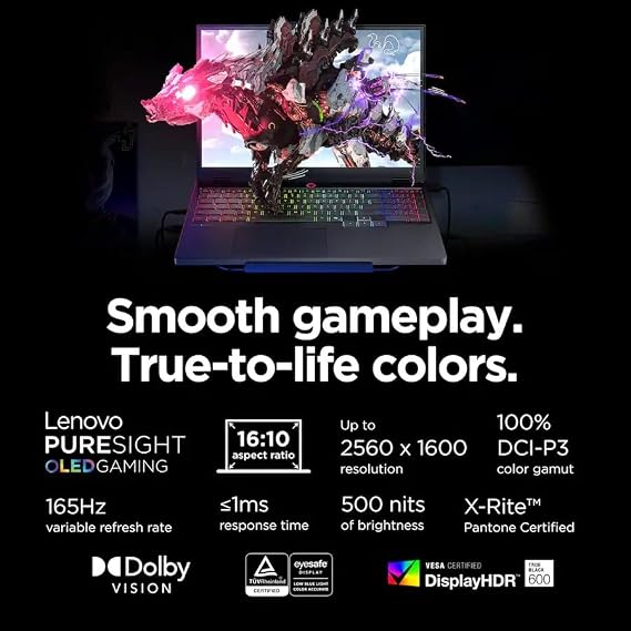 Lenovo Legion 5i Gaming Laptop, Intel i7-14700HX, RTX 5050, 15.1 OLED 2.6K (2560 x 1600) IPS 165Hz 500 nits, 32GB DDR5 2TB SSD, RGB Backlit KB, Wi-Fi7, Win11, Eclipse Black, w/2TB USB Drive, W/GaLiMu